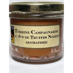 TERRINE CAMPAGNARDE AU JUS DE TRUFFES NOIRES AROMATISEE 90G - BOCAL
